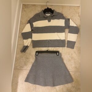 Zara Gray and Cream Striped Sweater